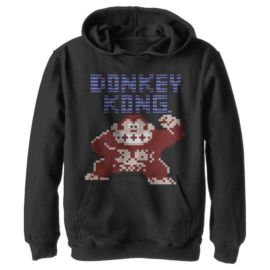 Nintendo Boy’s Donkey Kong Arcade  Lightweight Hoodie Black