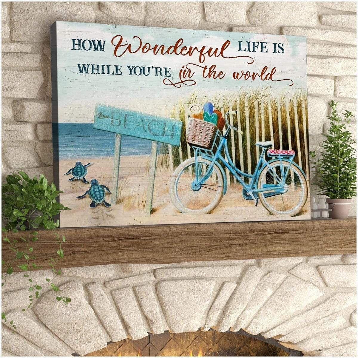 You Are In The World Turtle Wall Art Canvas Gift For Family, Wall Art Decor, Canvas Print, Home Decor