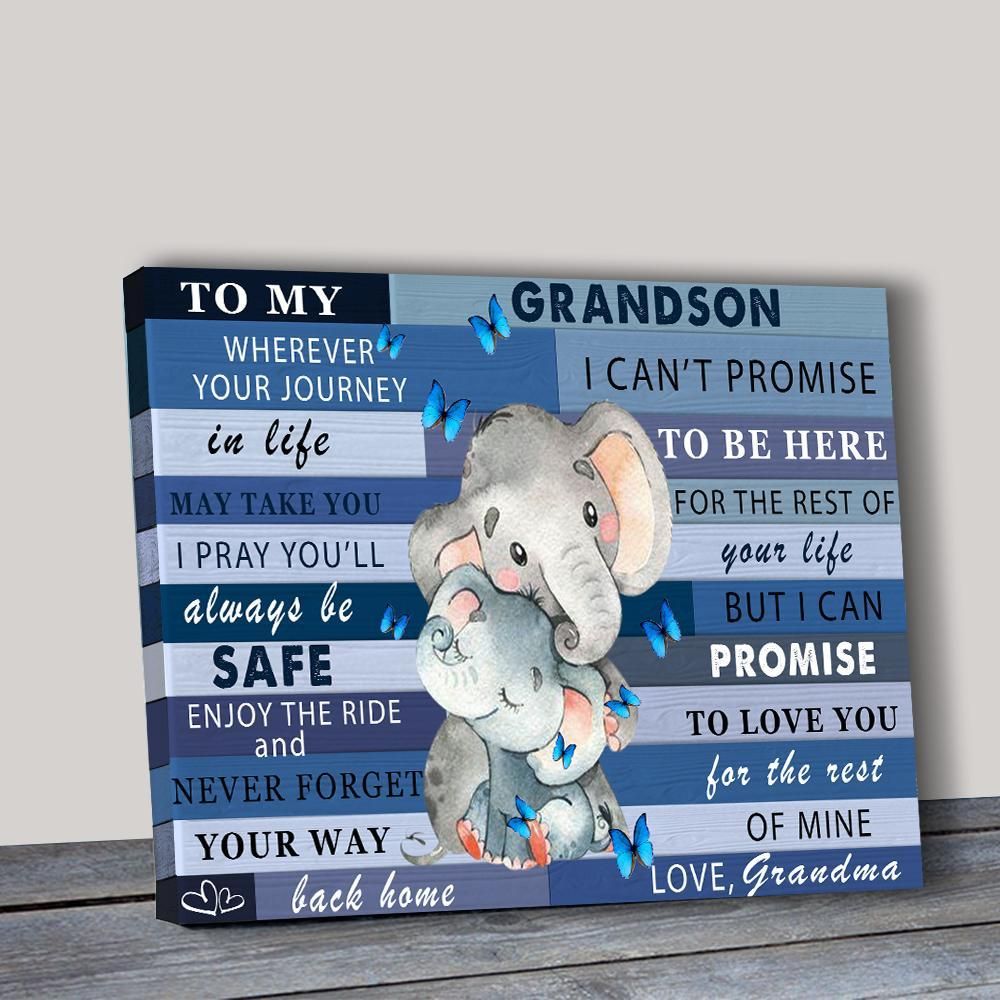 Family Elephant Grandson Canvas Poster Wall Art, Poster Print, Canvas Print Wall Decor