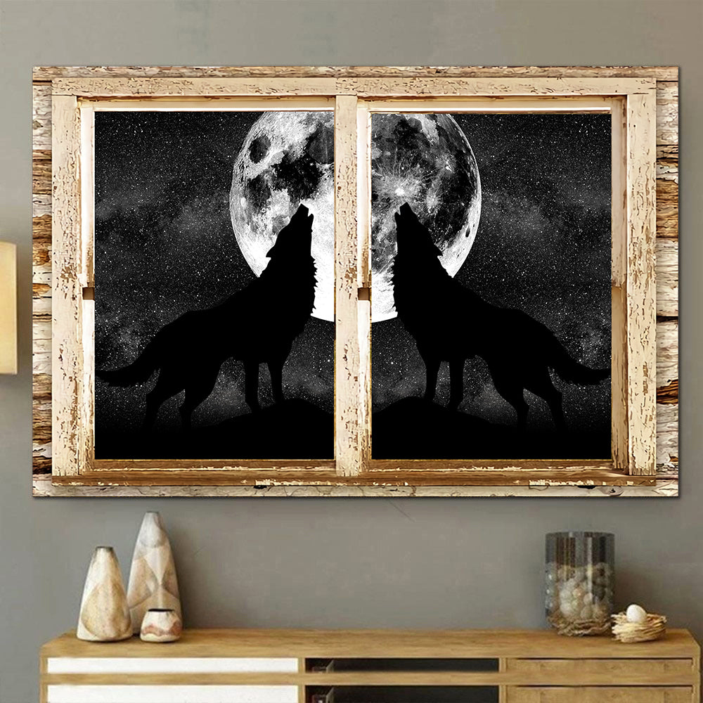 Wolf Moon 3D Wall Art Painting Art 3D Wild Animal Lover Home Decoration Gift Idea Gift Birthday