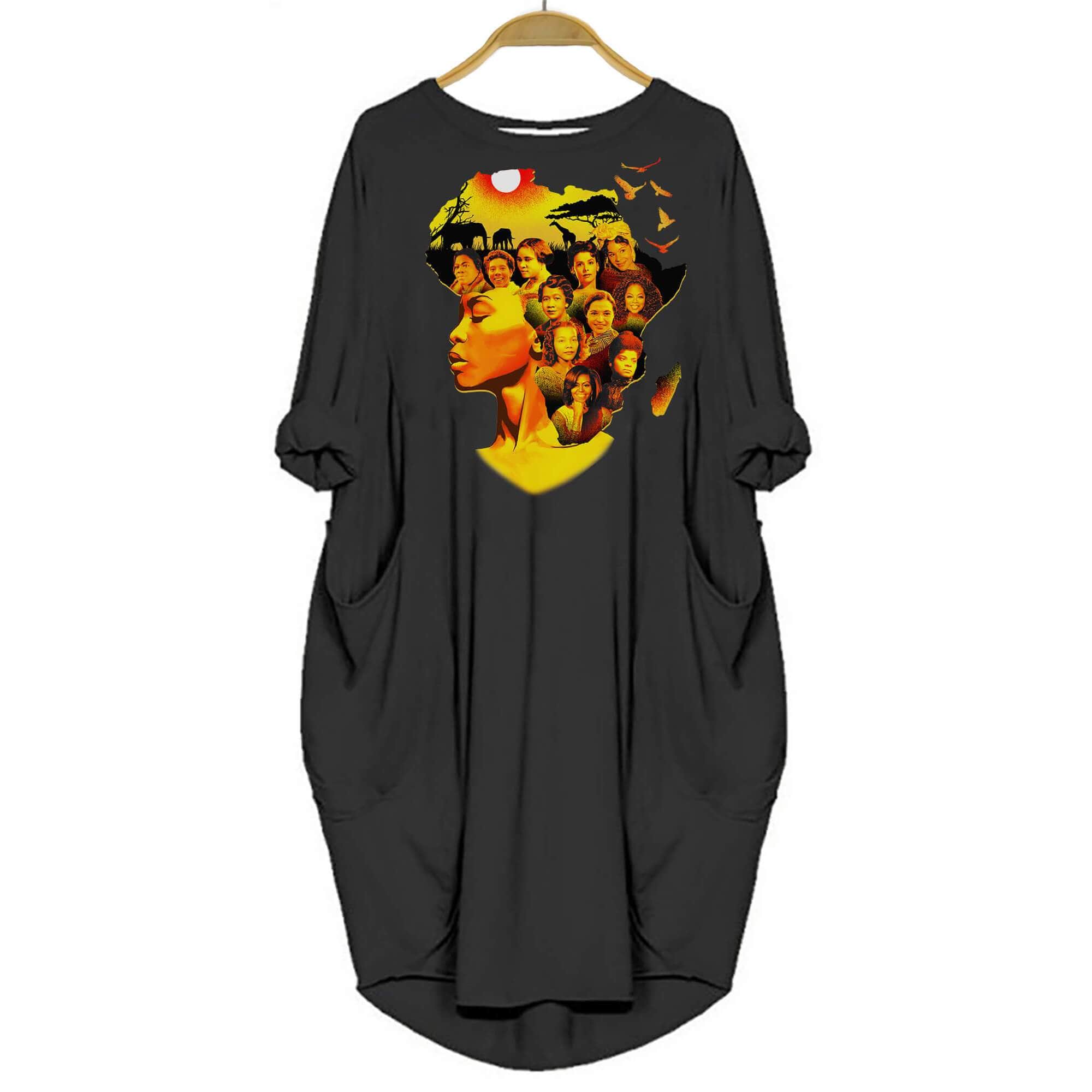 Proud African American Roots Shirt Women Dress for Black Girls