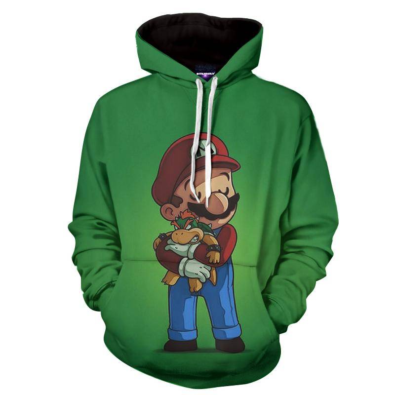 Super Mario Bowser Teddy Fan Art Theme Game Hoodie