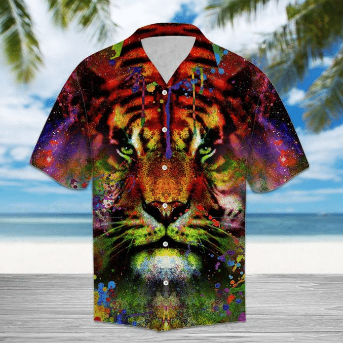 Colorful Tiger 3D Hawaiian Shirt