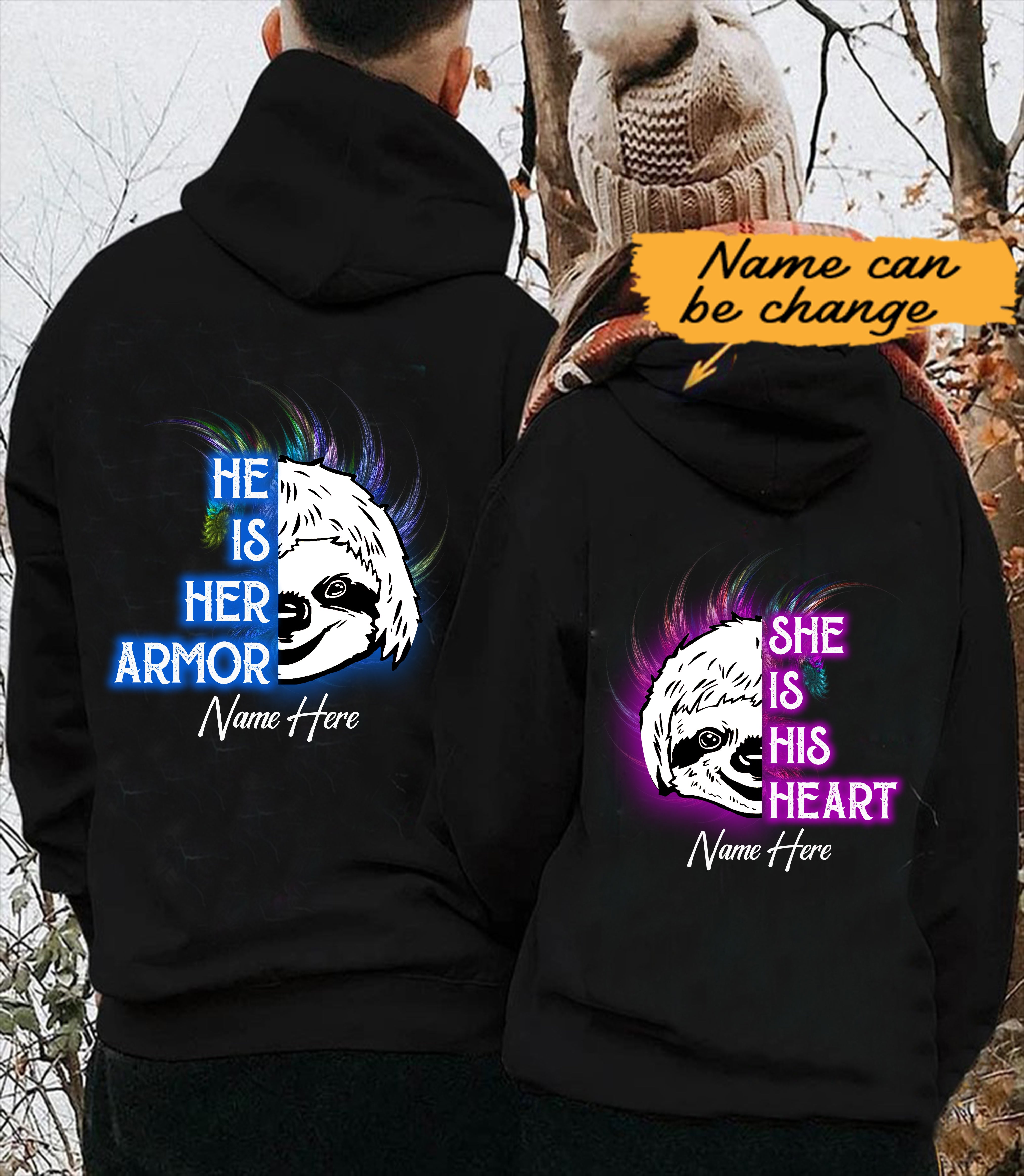 Personalized Sloth King And Queen Custom Name Love Gift For Sloth Lover  Couple – Standard Hoodie