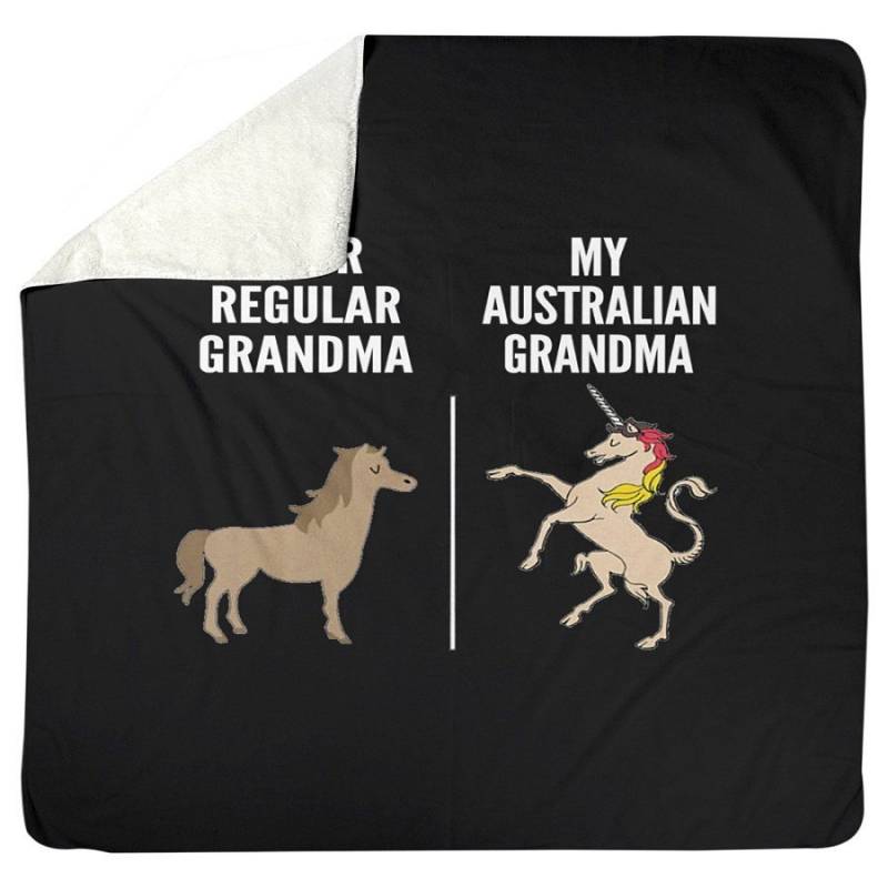 Vintage Funny Your Regular Grandma My Australian Grandma Gift For Family Sherpa Blanket