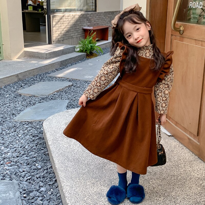 Vest Dress Girls Kids Princess Cotton Tank Dresses Children’s Korean Style Clothing 2022 Spring Autumn Flying Sleeve Casual alx