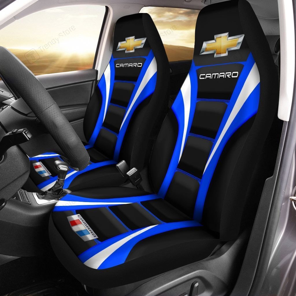 Chevrolet Camaro Car Seat Cover (Set Of 2) Ver2 (Blue)