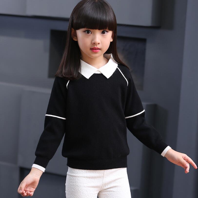 2019 Toddler Teenage School Girls Sweaters Autumn Winter Girls Jumper Children Long Sleeve Knitted Clothes Kids Sweater For Girl alx