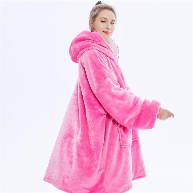 Winter Thick Comfy TV Blanket Adults Children outdoor Fleece Weighted Blankets Beds Travel Sweatshirt Solid Warm Hooded Blanket alx