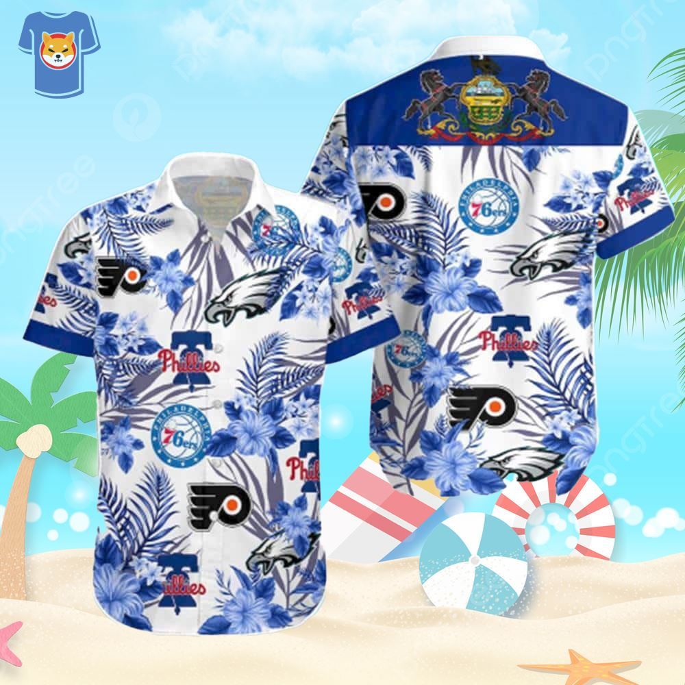 76Ers Phillies Philadelphia Eagles Hawaiian Shirt Best Beach Gift