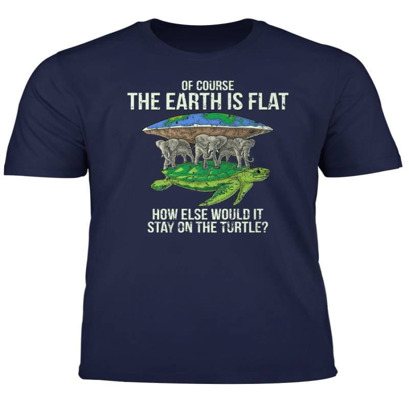 Flat Earth Society T Shirt Turtle Elephants Men Women Gift