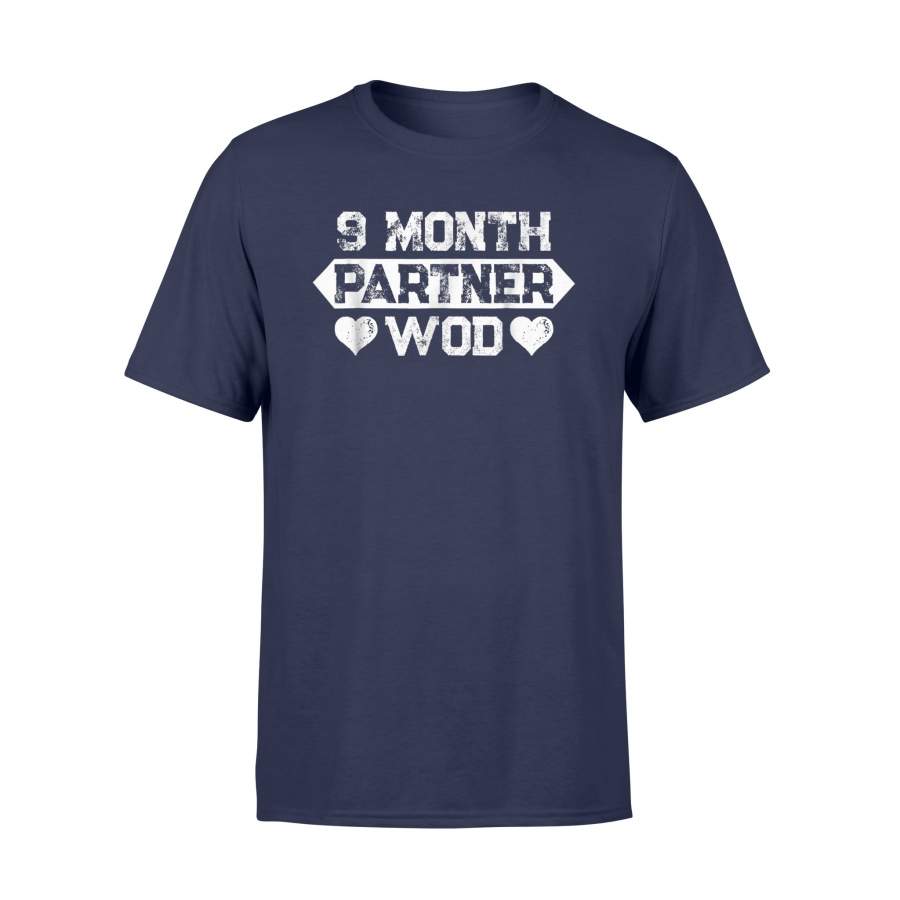 9 Month Partner Wod Mothers Day Funny Mom Gym Workout  T Shirt