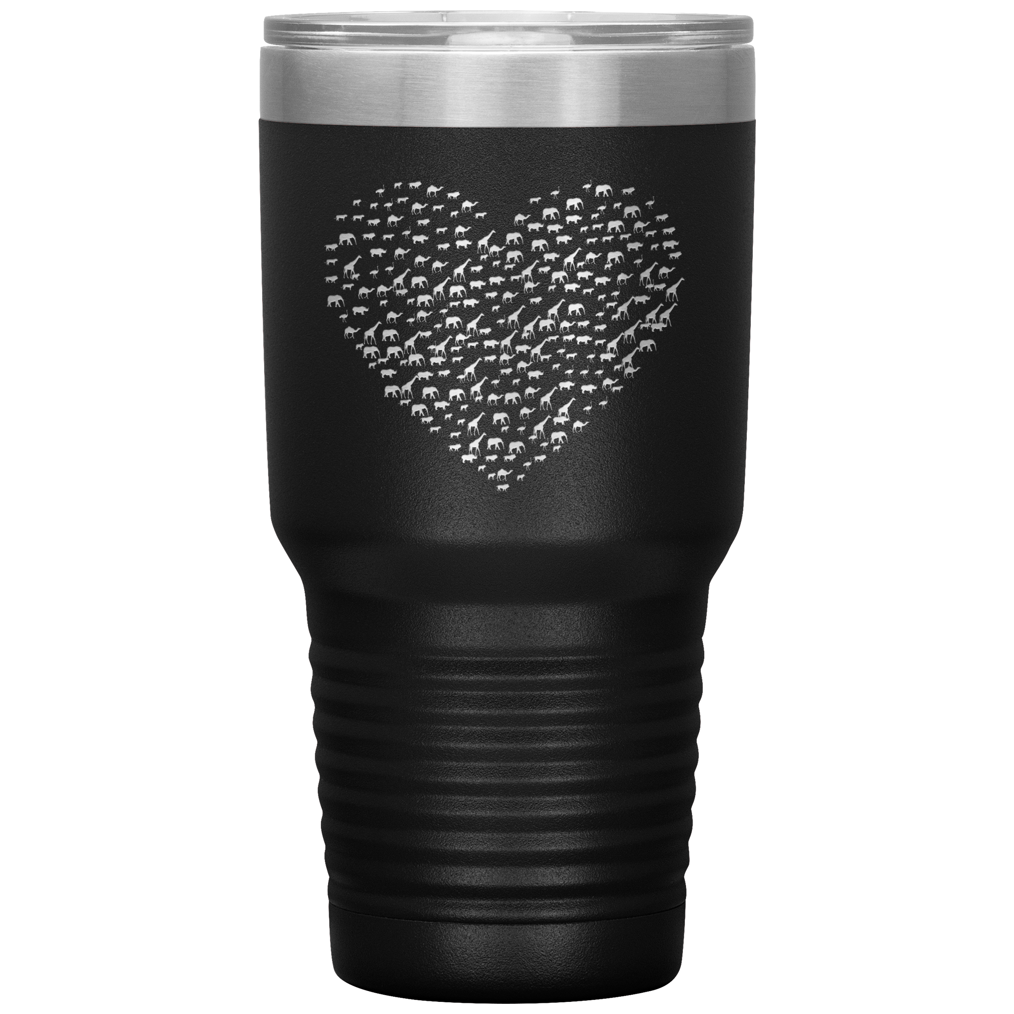 African Animals Heart Vacuum Tumbler 30 Oz