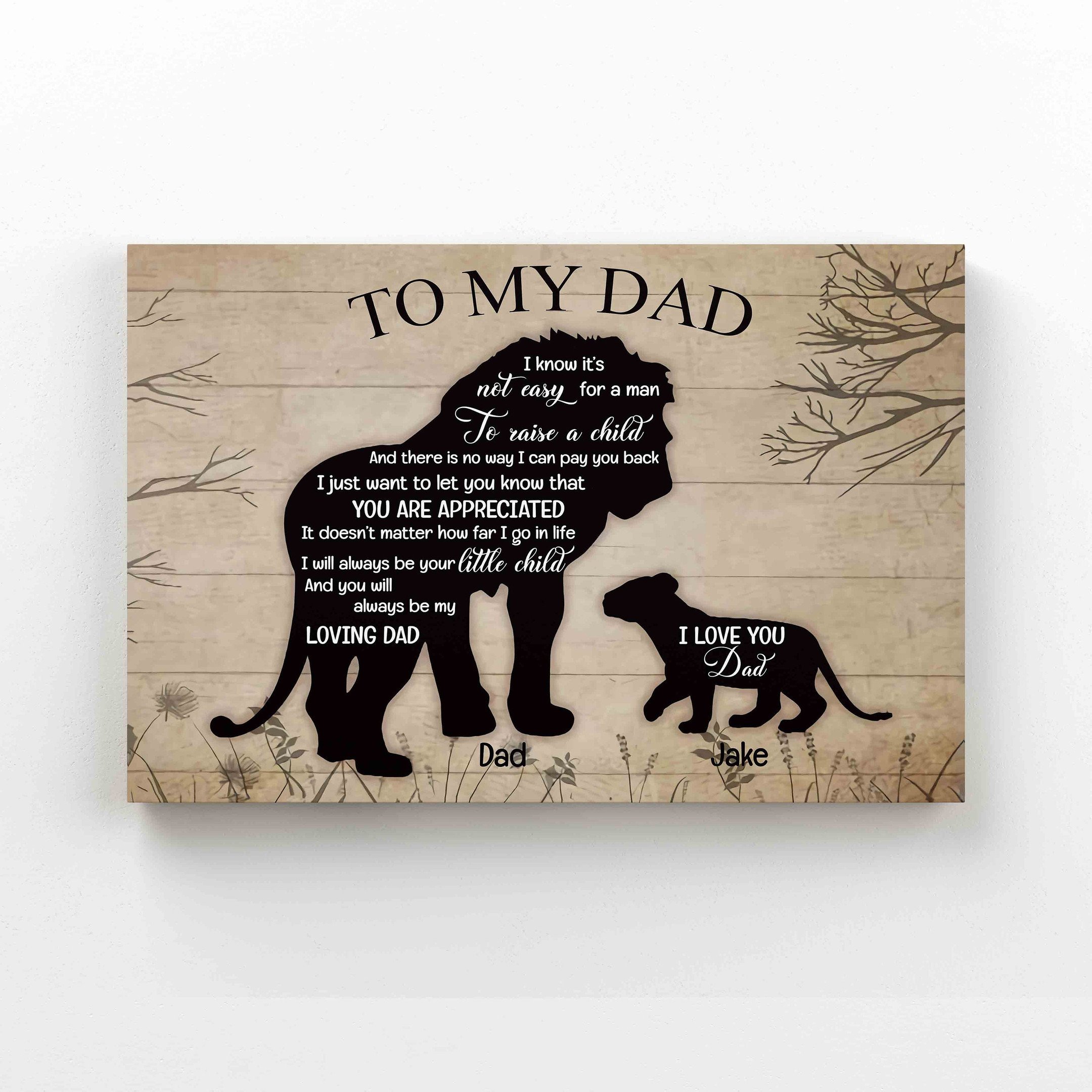 Personalized Name Canvas, To My Dad Canvas, I Love You Dad Canvas – Canvas Prints, Gift Canvas, Family Canvas, Wall Art Canvas