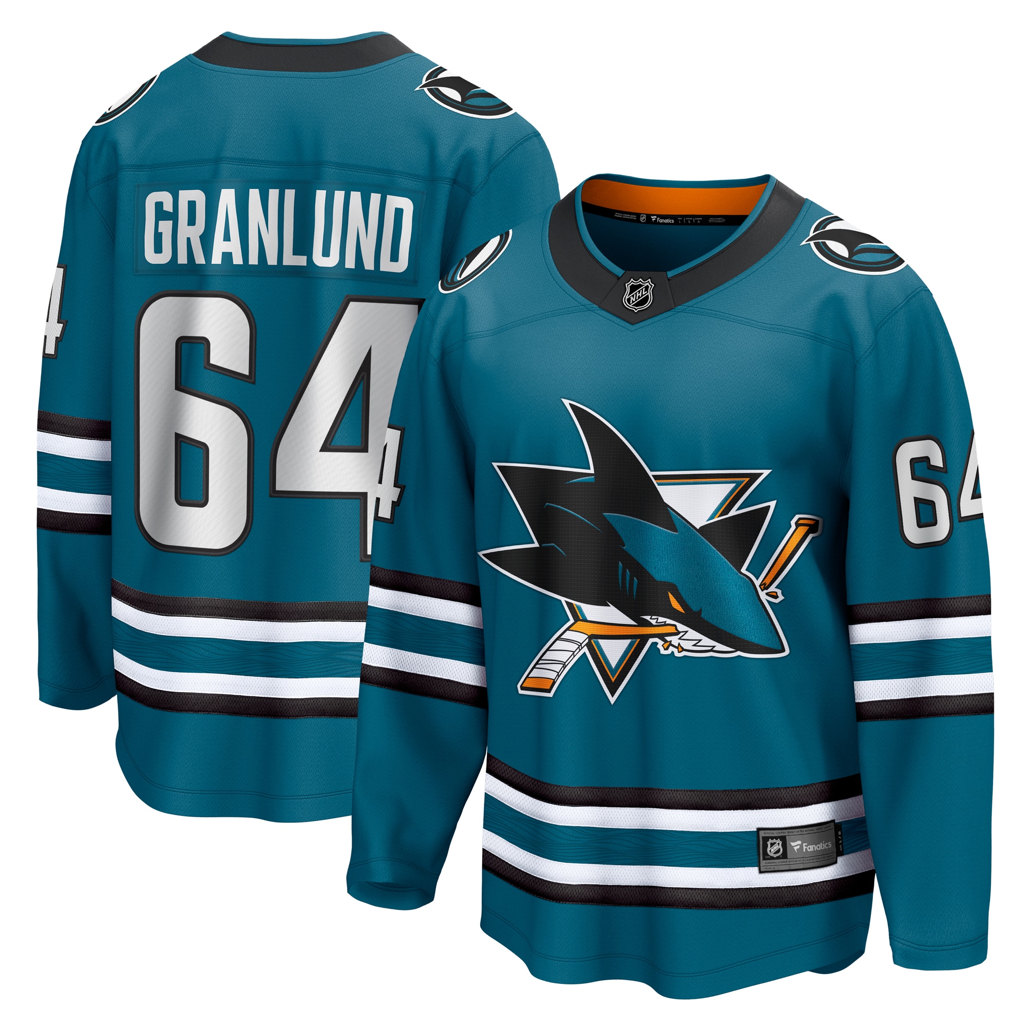 Men's San Jose Sharks Mikael Granlund Teal Home Breakaway Jersey