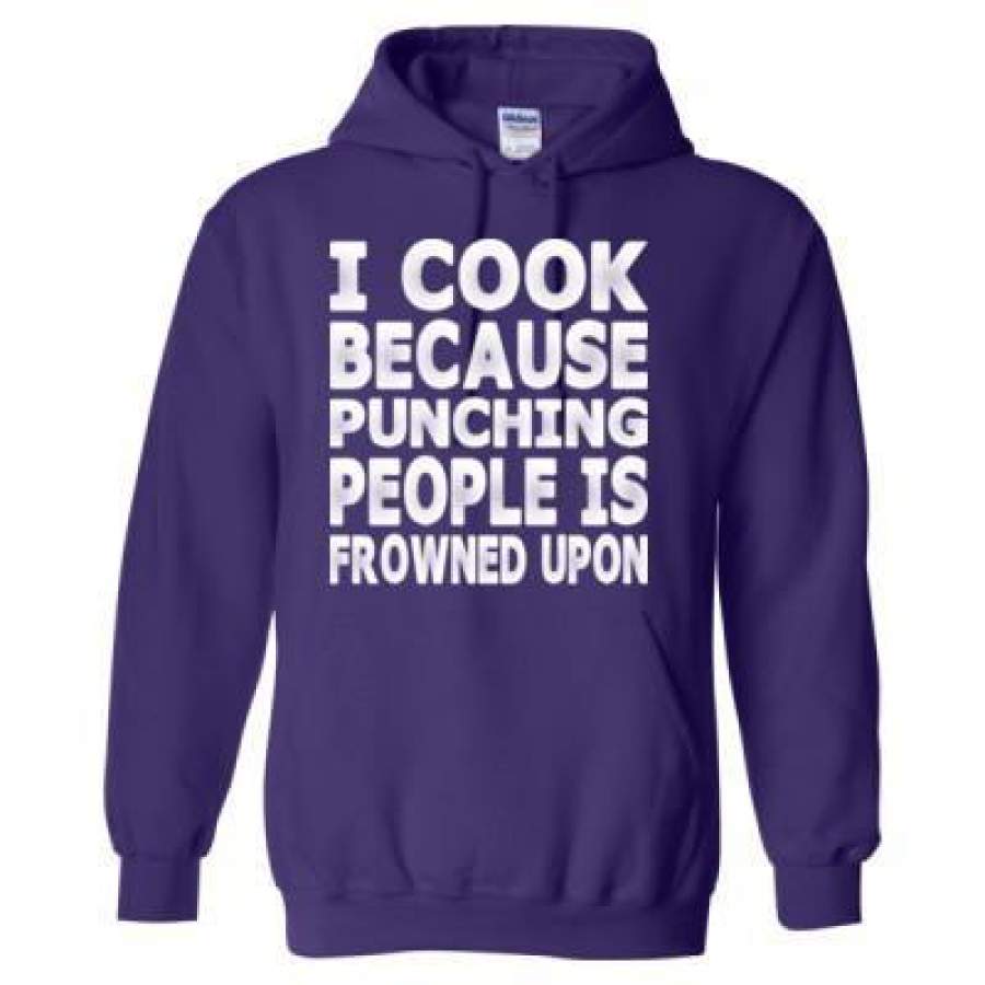 AGR I Cook Because Punching People Is Frowned Upon – Heavy Blend™ Hooded Sweatshirt