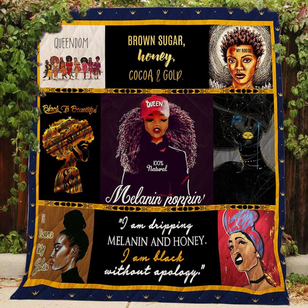 Black Queen I Am Black Without Apology Quilt Blanket Great Customized Gifts For Birthday Christmas Thanksgiving Perfect Gifts For Black Daughte Girlfriend Wife