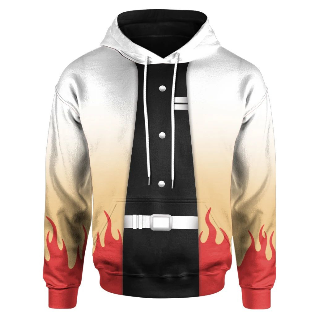 3D Anime Demon Slayer Kimetsu No Yaiba Flame Hashira Kyojuro Rengoku Custom Hoodie