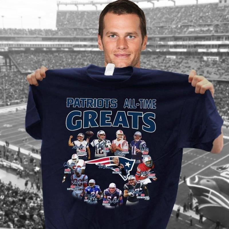 New England Patriots All Time Greats Coach And Players Signatures T Shirt