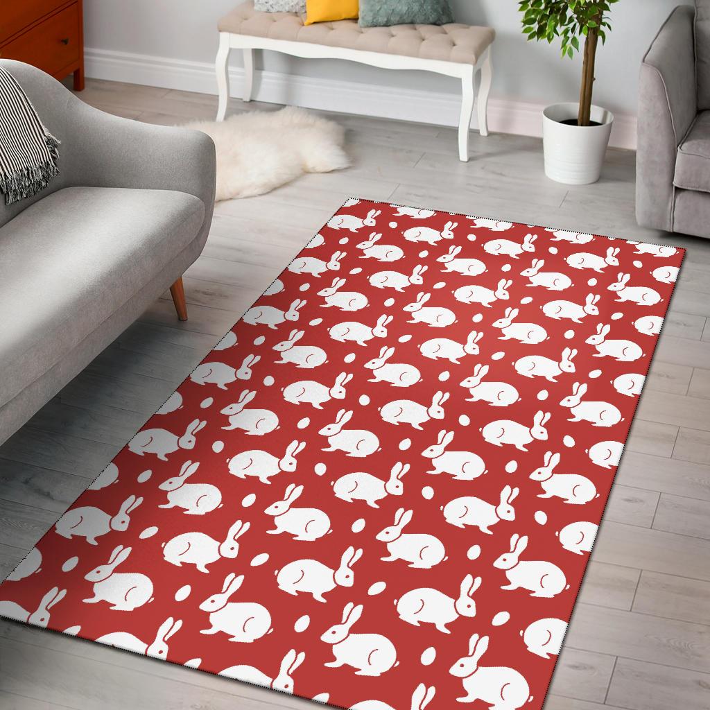 Rabbit Pattern Print Design Rb017 Area Rugs