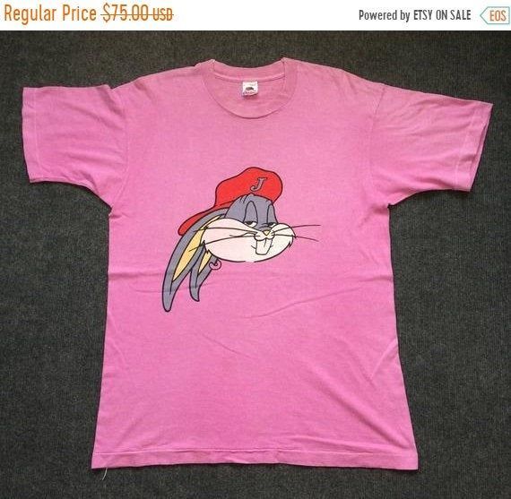 Vintage Rabbit Bugs Bunny J Looney Toon Cartoon Movie Hip Hop Style 90S Shirt