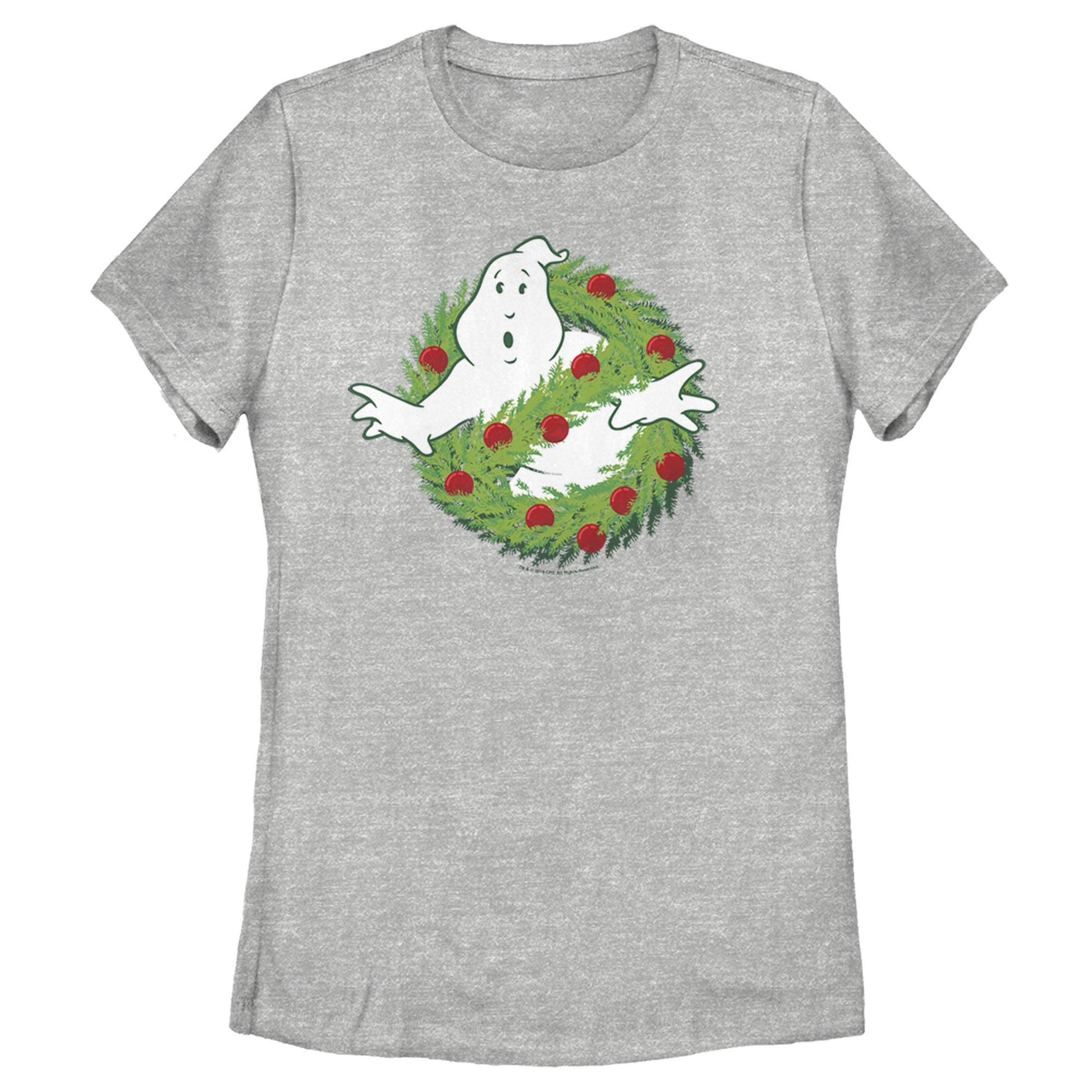 Women’S Ghostbusters Christmas Wreath Logo T-Shirt