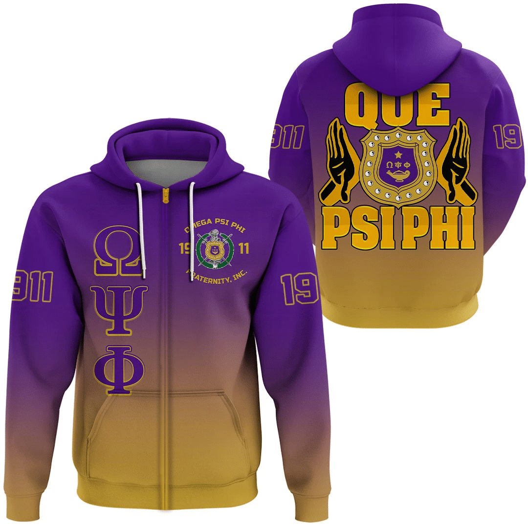 Fraternity Hoodie – Omega Psi Phi Gradient Zip Hoodie