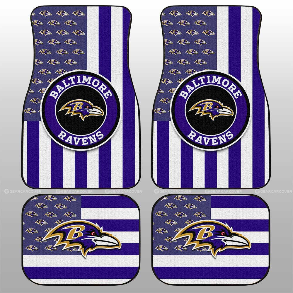 Baltimore Ravens Car Floor Mats Custom Us Flag Style