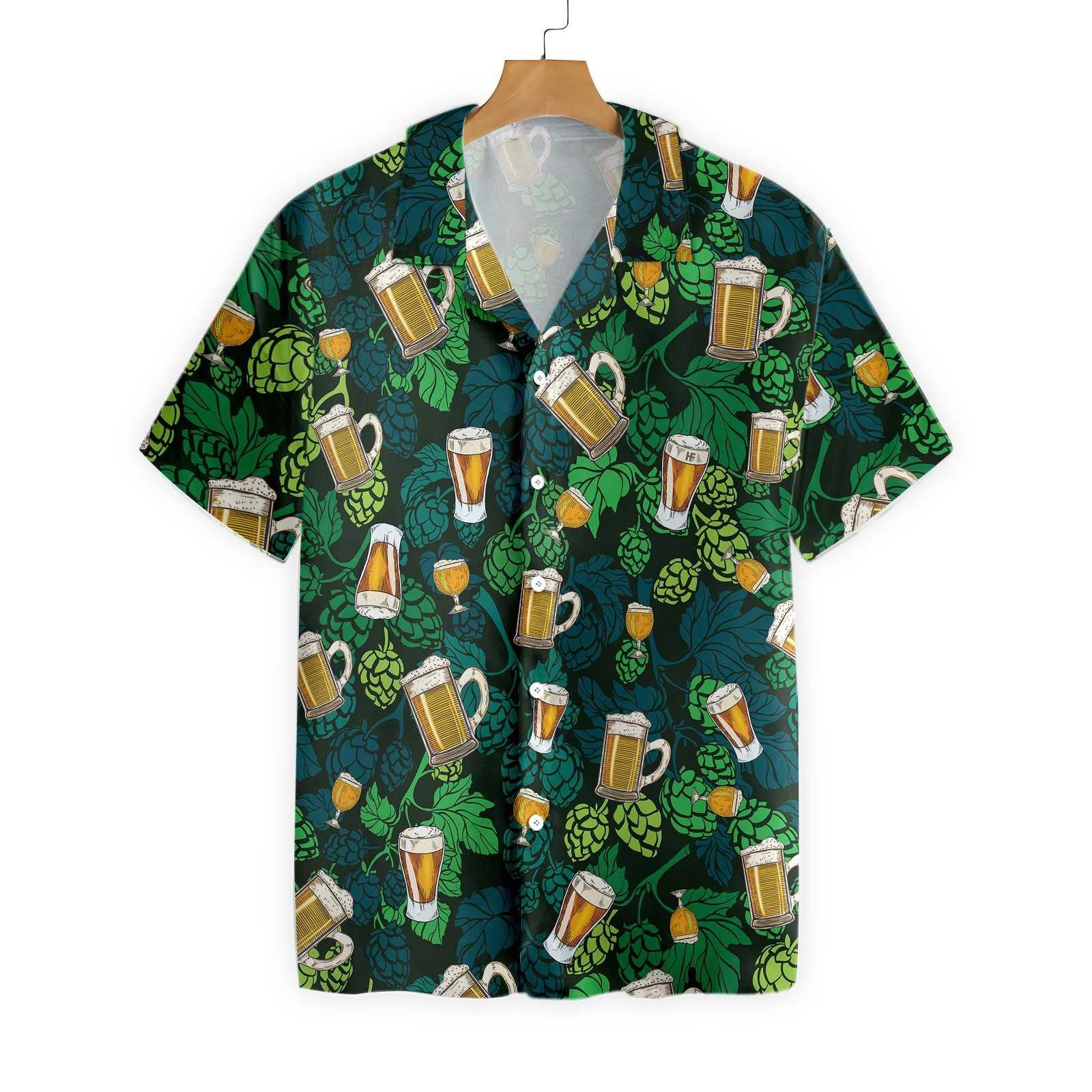 Hop Cones Beer Glass Hawaii Shirt Ha81386