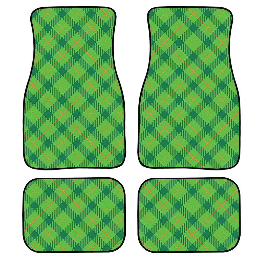 Saint Patrick’S Day Scottish Plaid Print Front And Back Car Floor Mats, Front Car Mat