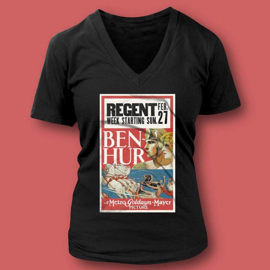 Ben Hur Vintage Poster Theater   New Movies 2016 Women’S V Neck