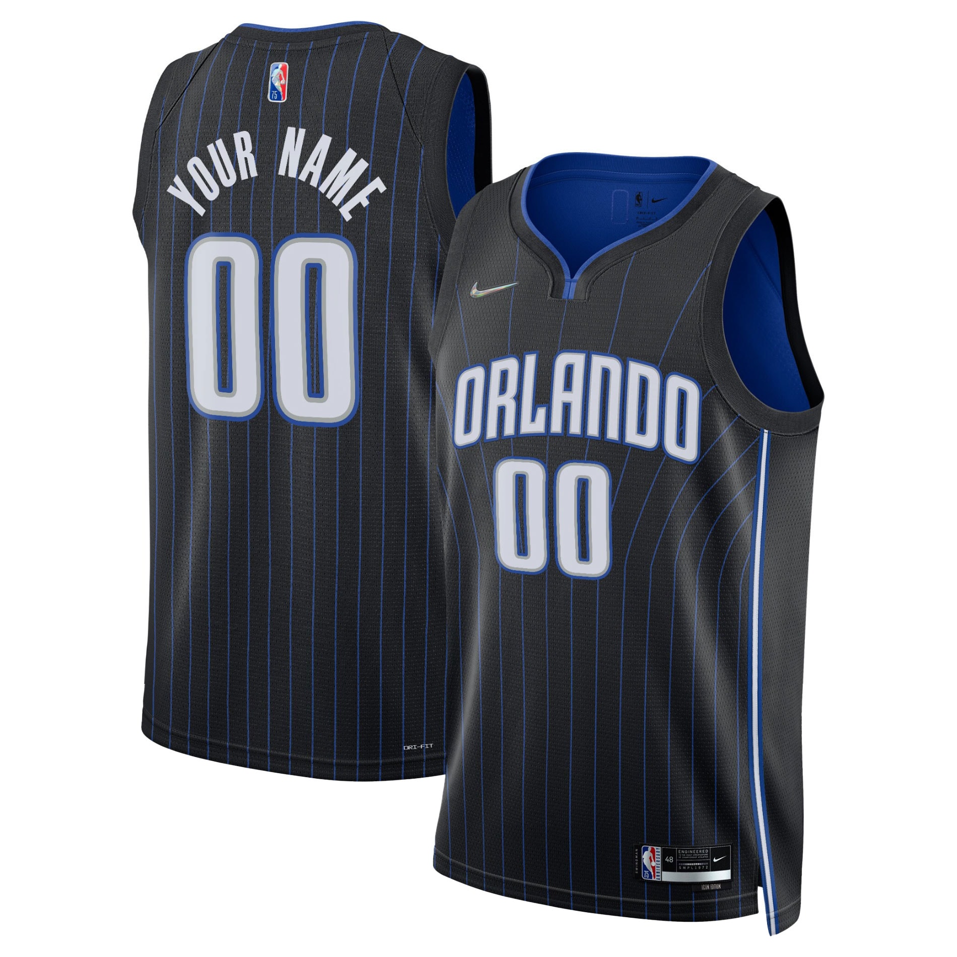 Orlando Magic 2021/22 Diamond Swingman Custom Jersey – Icon Edition – Black