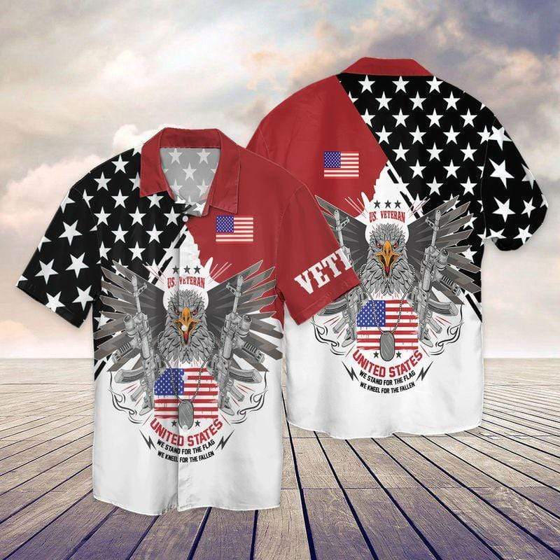 Military Gift Veteran Hawaiian Shirt We Kneel For The Fallen Aloha Shirts Ha26108