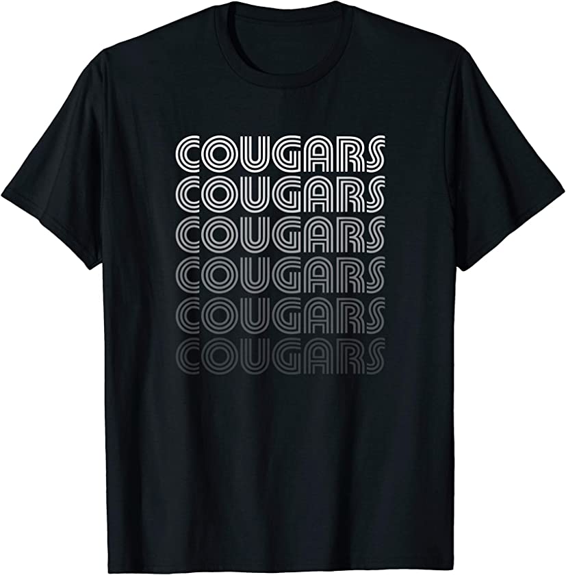 Vintage Style Cougars Graphic Tee Shirt for cougar lovers