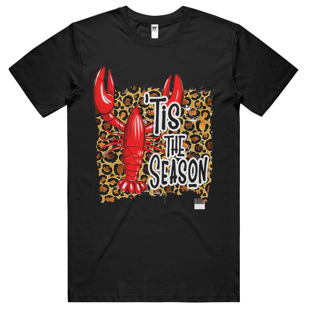 Tis The Season Crawfish Leopard Mardi Gras Carnival Festival T Shirts