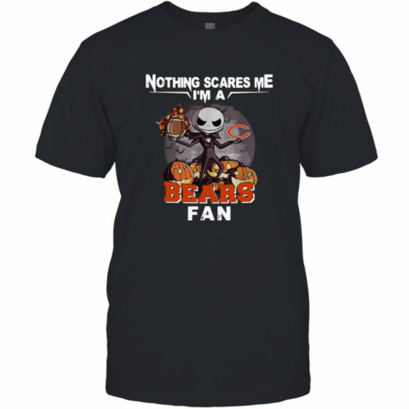 Jack Skellington nothing scares me I’m a Chicago Bears fan shirt T-Shirt