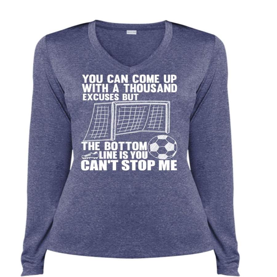 You Can’t Stop Me T Shirt, Being A Soccer Coach T Shirt, Cool Shirt (Ladies LS Heather V-Neck)