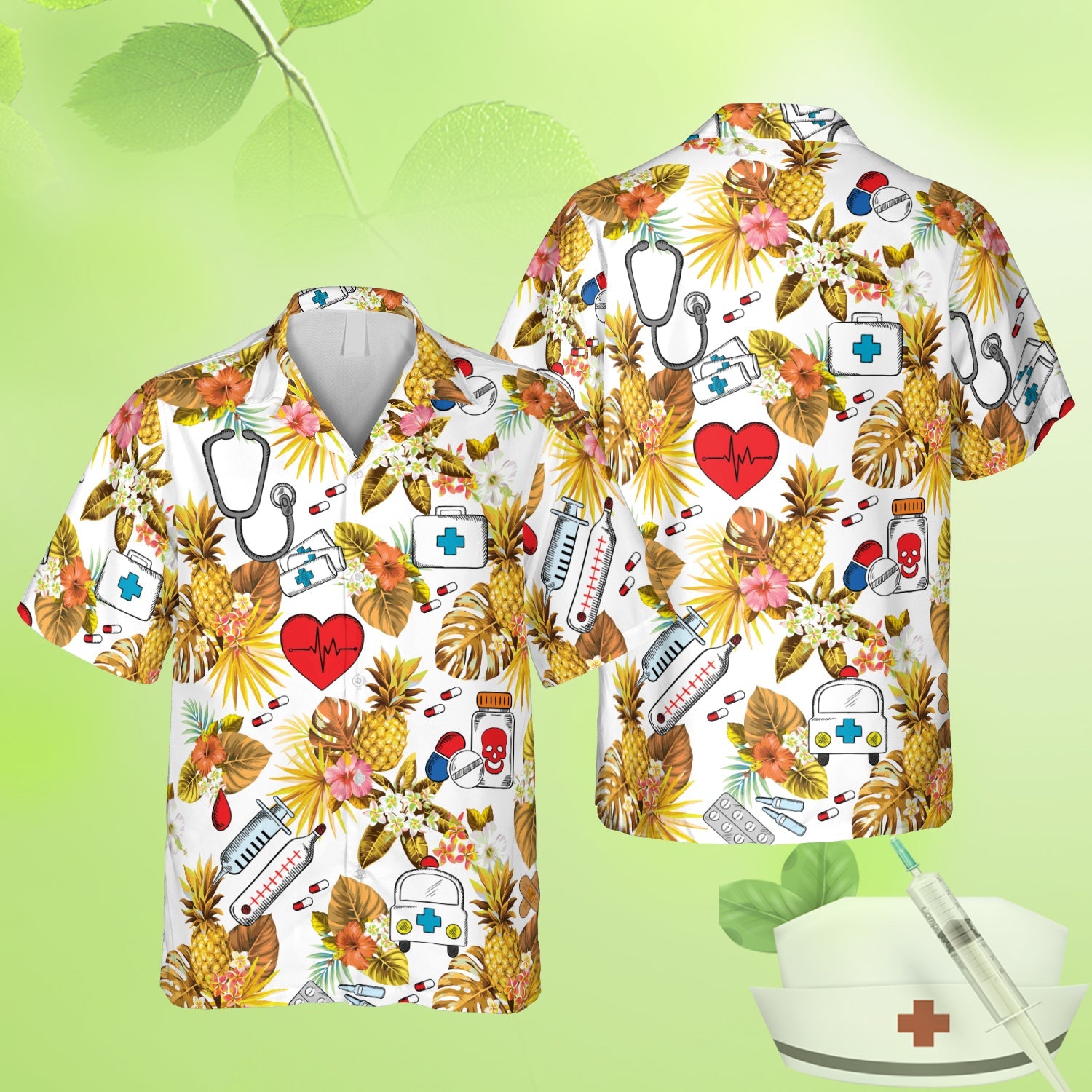 Pineapple Nurse Hawaii Doctor Pulse Male Clothing Ha95076