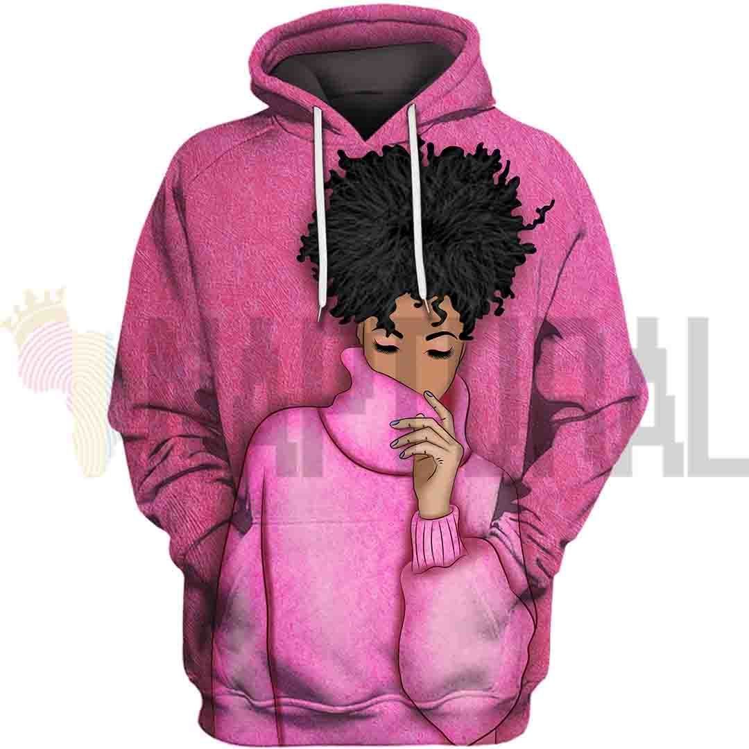 Pink Love Afro Puff All Over Apparel