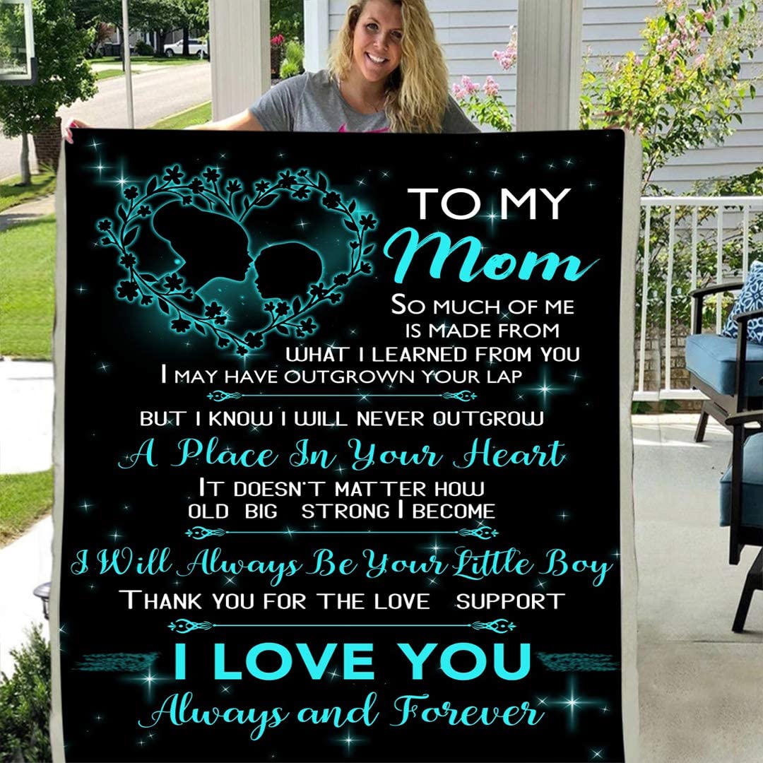 To my mom i love you always and forever personalized custom 3d custom fleece photo blanket fan gift