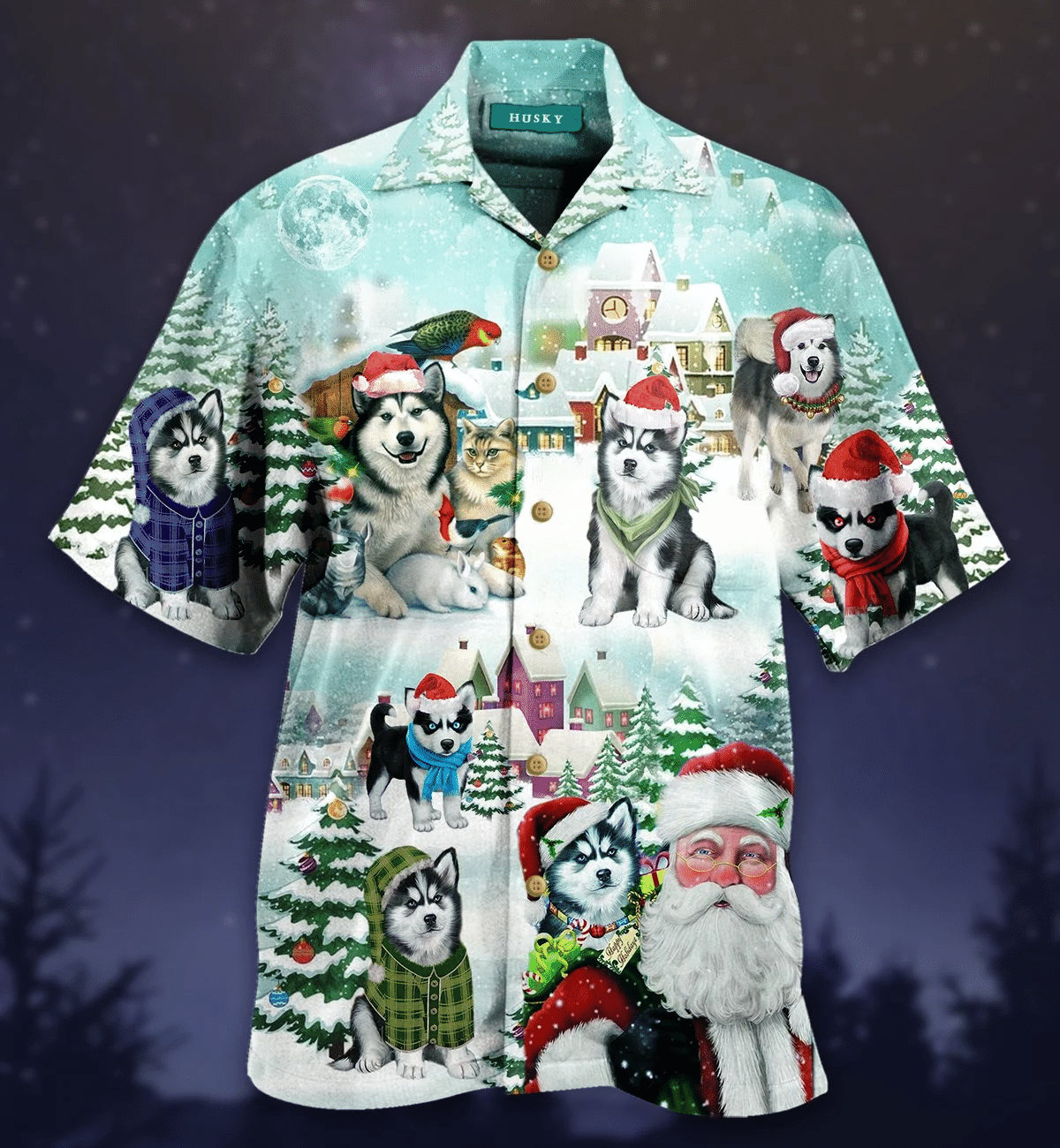 Merry Husky Christmas Hawaii Shirt Unisex Adult Ha64394