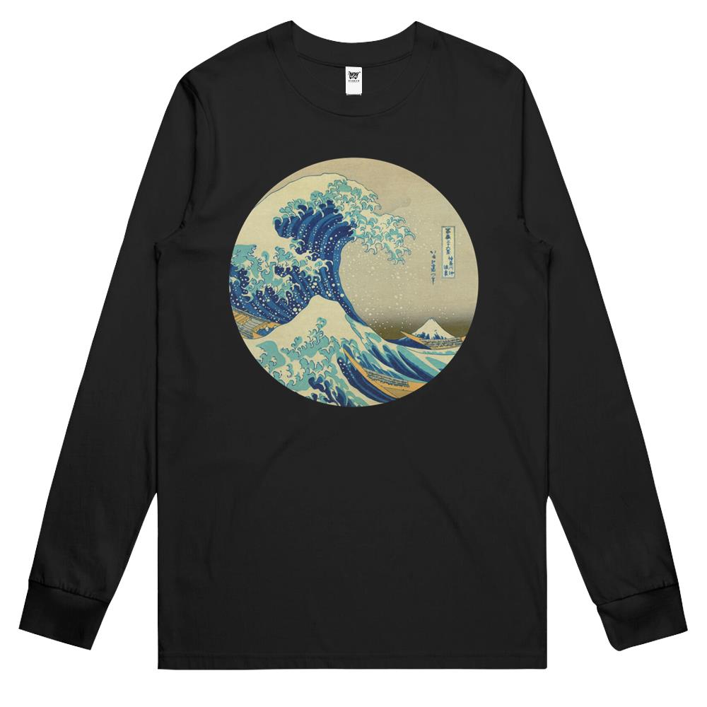 Great Wave Off Kanagawa Circle Long Sleeve T Shirts