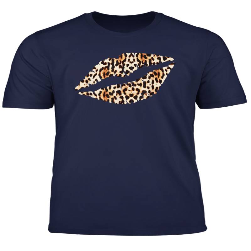 Trendy Unique Lips Kiss Me Leopard Cheetah Print T Shirt