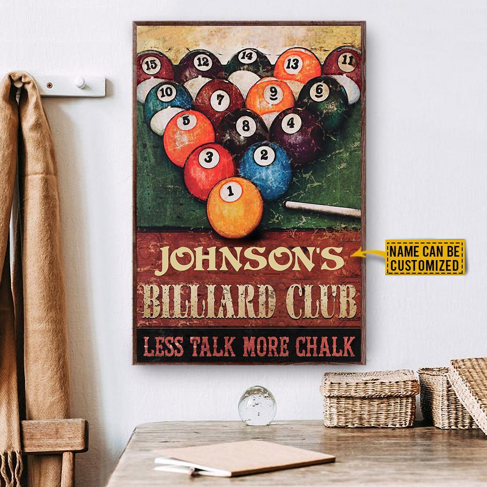 Aeticon Gifts Personalized Billiard Club Balls Less Talk More Chalk Canvas Mom Dad Gift Home Decor