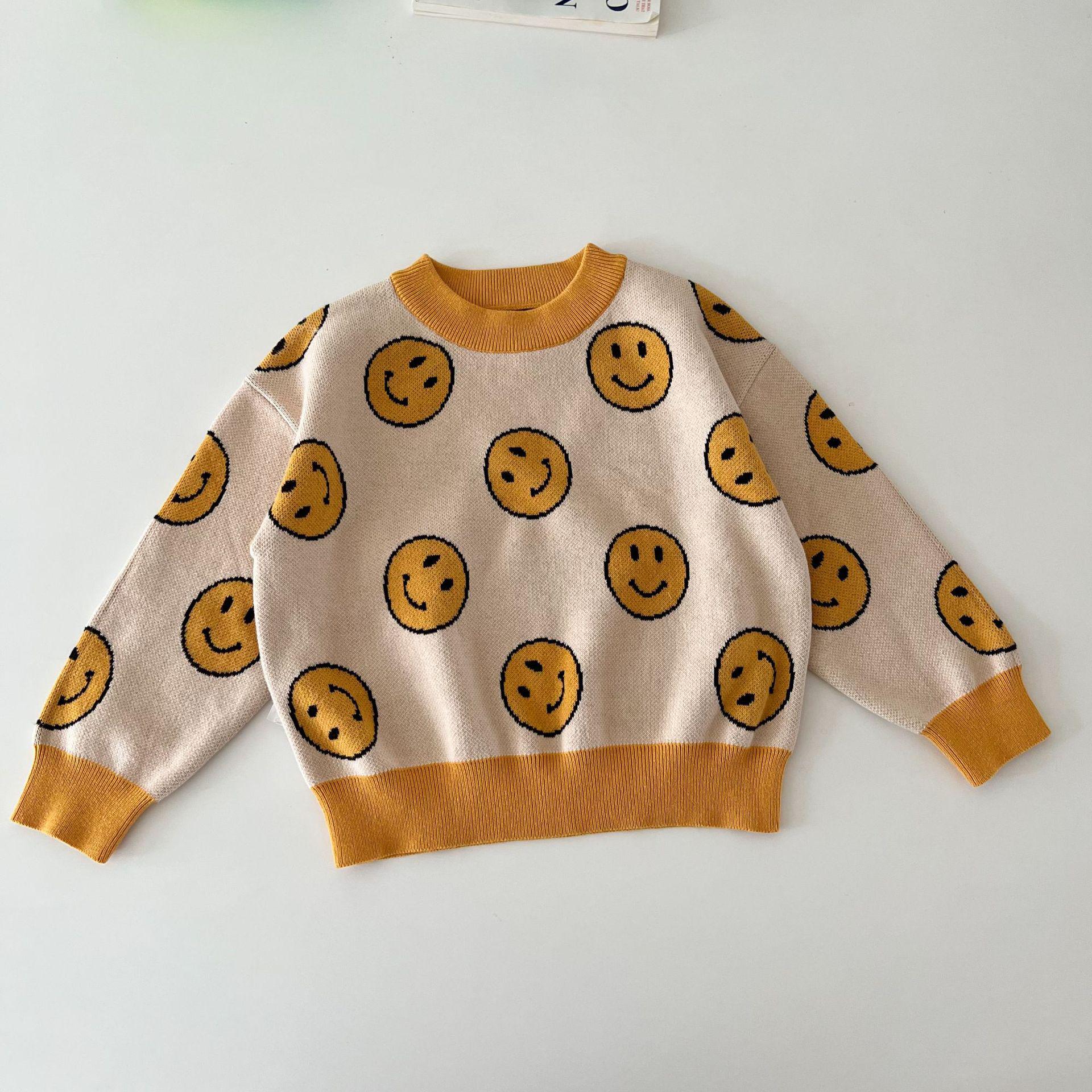 Cute Children Girl Autumn New All-match Pullover Sweater Casual Embroidery Knitting Tops Baby Simple Bear Sweaters alx