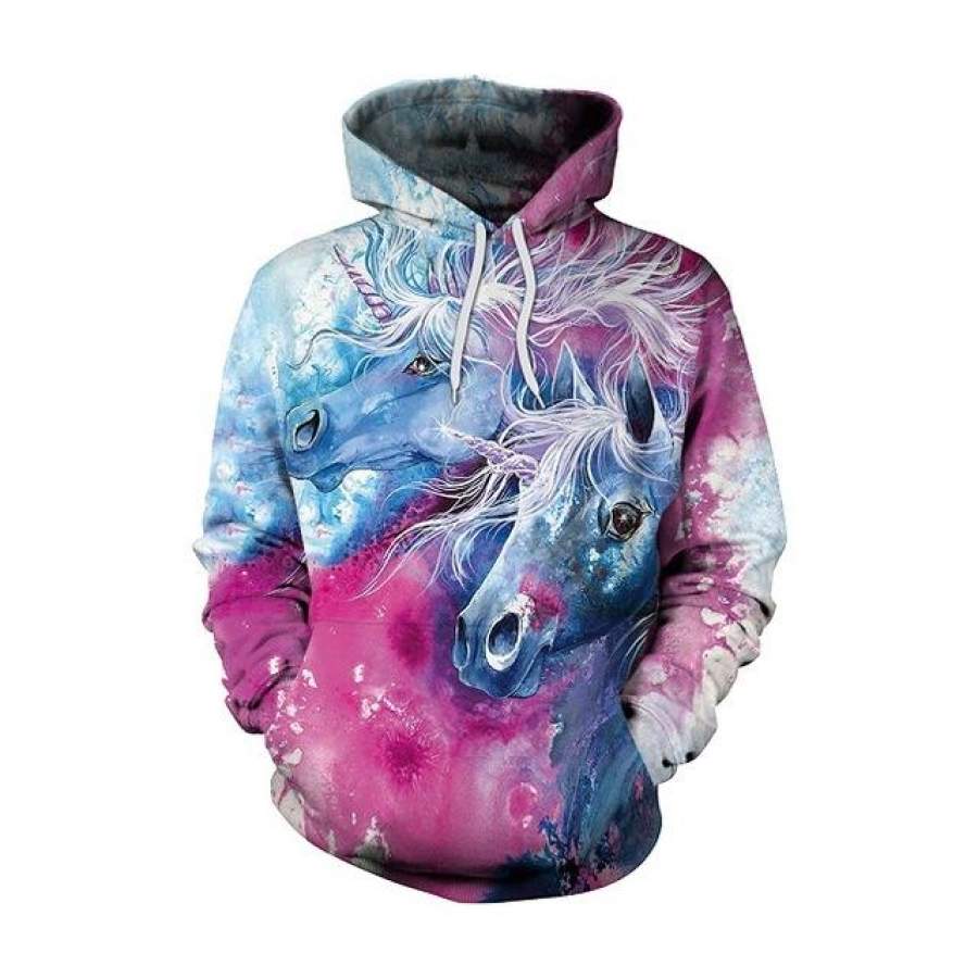 2019 New Arrival Unicorn Hoodies 3D Printed Women Sweatshirt Christmas Gift