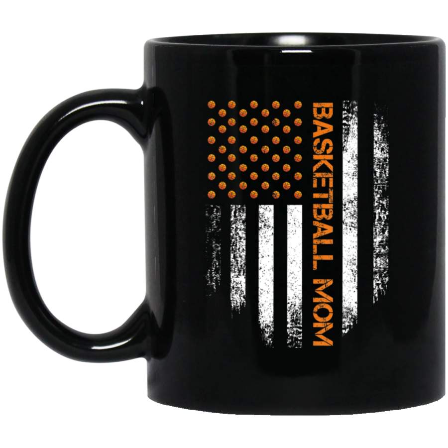 Vintage USA American Flag Proud Basketball Mom Player Coffee Mug