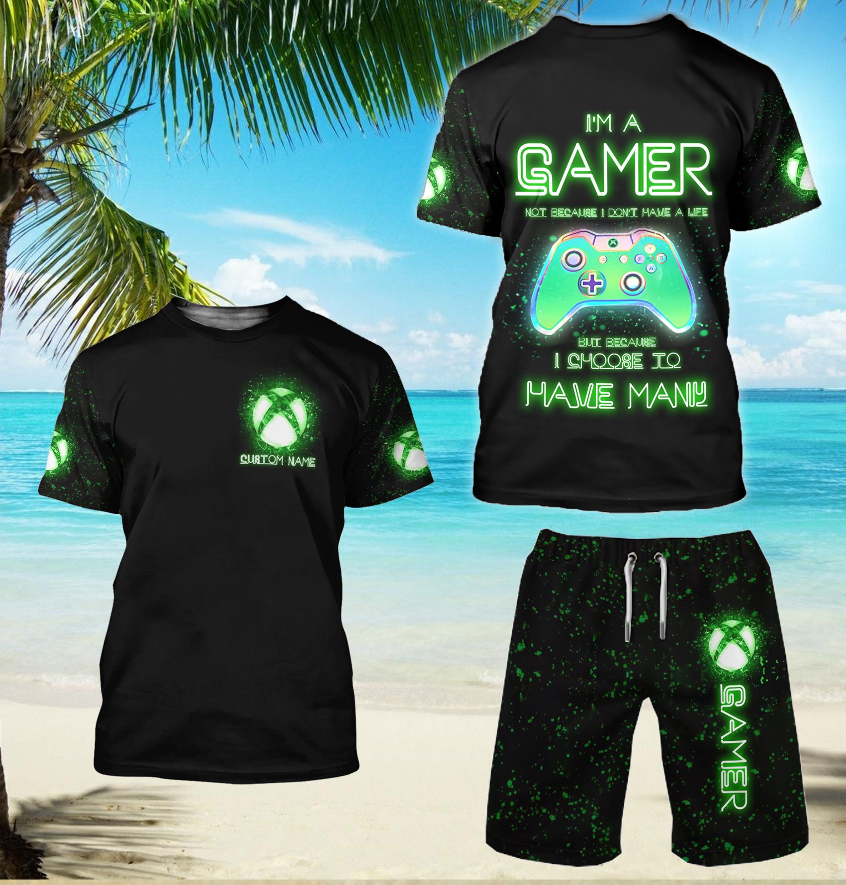 Xbox I’M A Gamer Combo T-Shirt Broad Short Set Custom Ttm