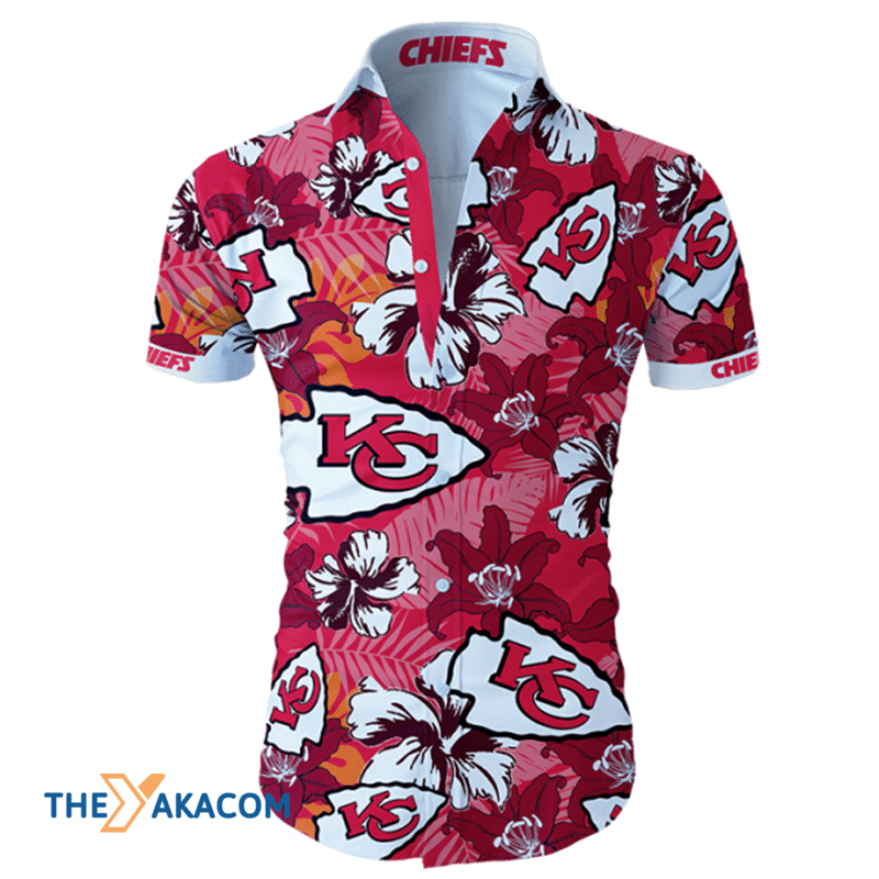 Kansas City American Football Team Road Super Bowl Team Gift For Fan Tropical Flower Short Sleeve Hawaiian Shirt