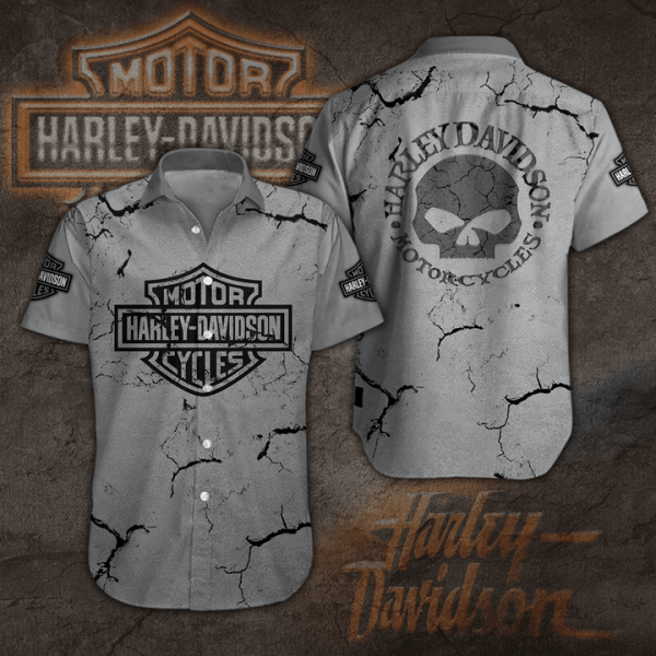 Hawaiian Shirt Island Harley Davidson Summer Button Up Ha111553